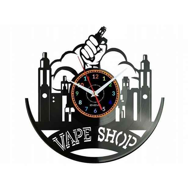 Vape Shop Nástěnné hodiny Vinylová deska Moderní dekorativní jako Dárek Ur