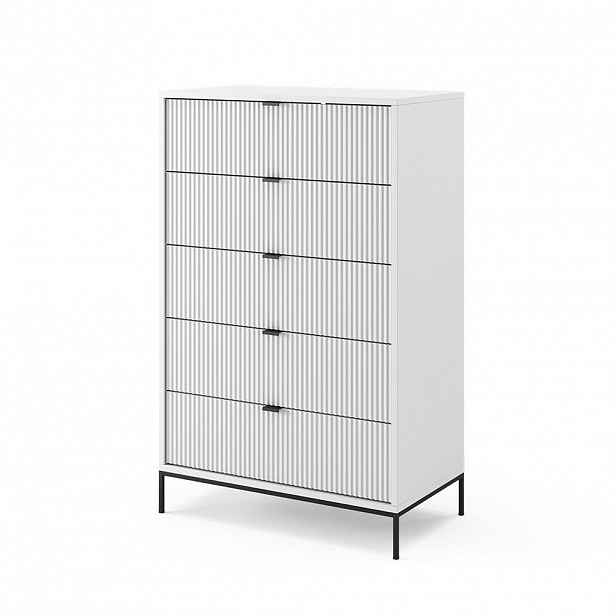 Vicco KOMODA Eliza Bílá 76 x 120 cm s 5 zásuvkami