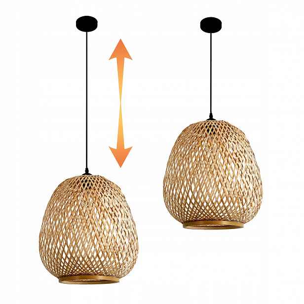 Dekorativní závěsná lampa Boho Bambusová Přírodní Stropní 1xE27