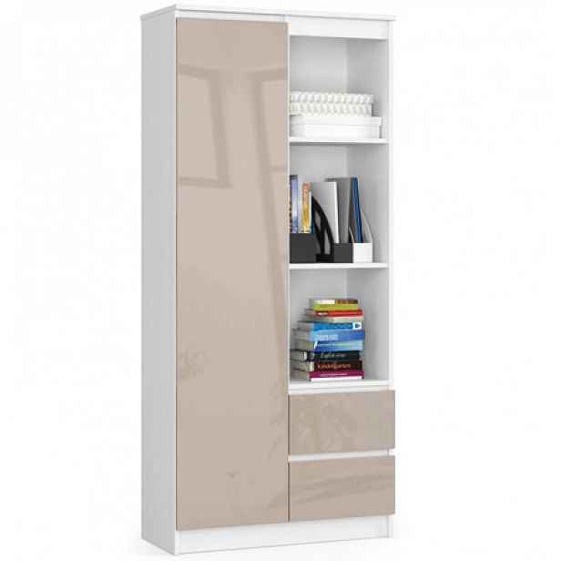 Regál R 80 cm CLP R11 bílá/cappuccino lesk