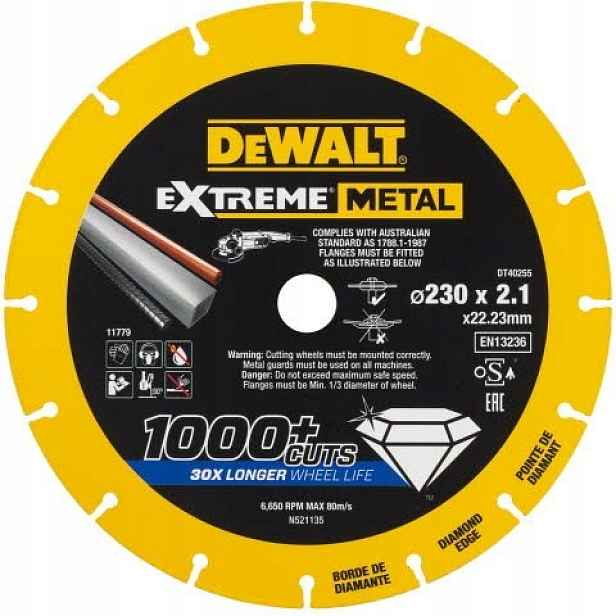 Diamantový kotouč na kov 230x2,1 mm DeWalt Extreme Metal DT40255-QZ