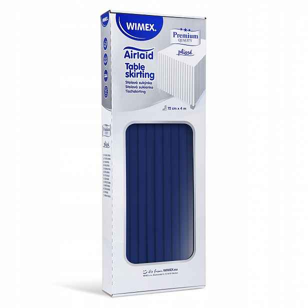 Falbana na stůl modrá dekorace skirting papír Airlaid 0,72x4m 1 Ks