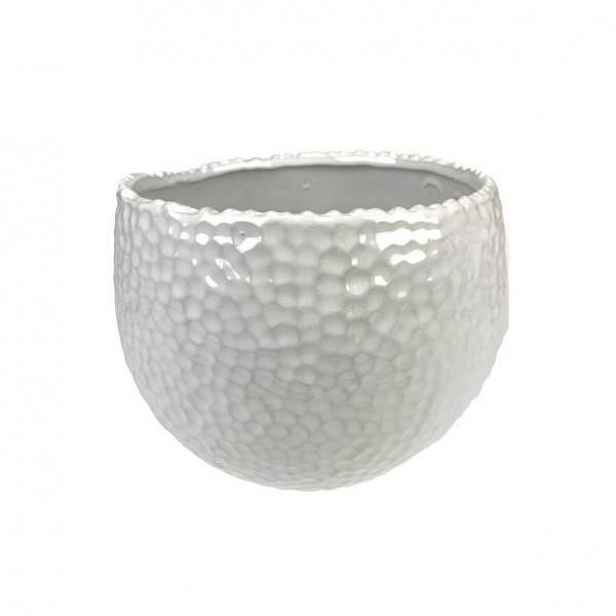 Obal kulatý keramický s důlky bílý 16cm