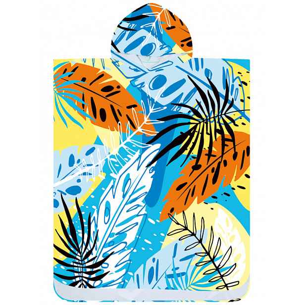 Plážové pončo SUMMER FRESH modro-žluté 80x145 cm