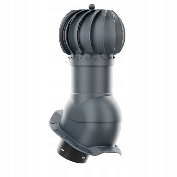 Rotační krb Rotoline pro plechovou střešní krytinu R fi 150 mm, kulatý, antracitová barva