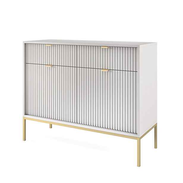 MASSENO KOMODA STELLARE, 104/83/39 cm s 2 zásuvkami a 2 dvířky, šedá