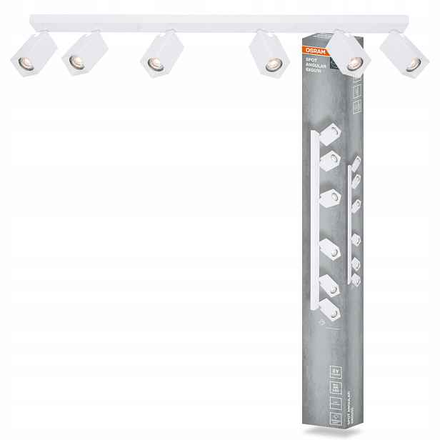 Stropní Svítidlo Nástěnné svítidlo s pohyblivým bodovým reflektorem 6x GU10 Osram