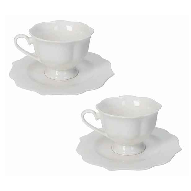 Bílé šálky v sadě 2 ks z kostního porcelánu 170 ml Queen – Brandani