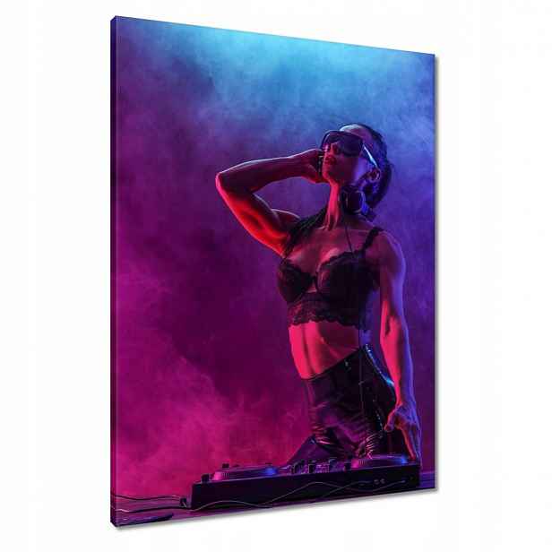 Obrazy 60x80 DJka Žena Dj Gramofon