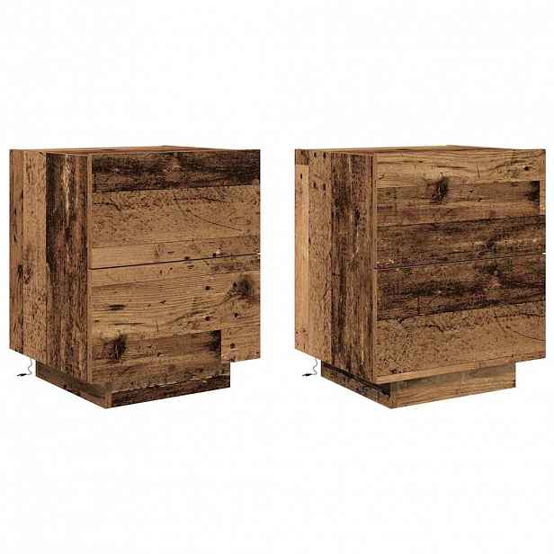 vidaXL Noční skříňka 2 ks Staré dřevo 45 x 40 x 55 cm Kompozitní dřevo