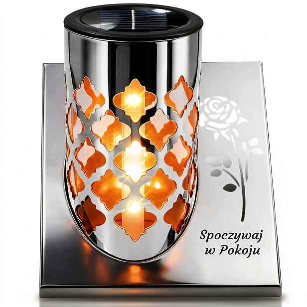 Hřbitovní Svíčka Led Ruze Velka Na Hrub Cmentarni Lampa Led 23,5cm IP44