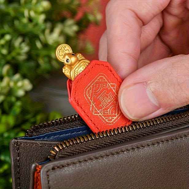 TEMU Ručně vyrobený čínský mořský želví Shui amulet - Měděná slitina talisman pro štěstí se symbolem bohatství, zdobená vyřezávaná želva pro dekoraci