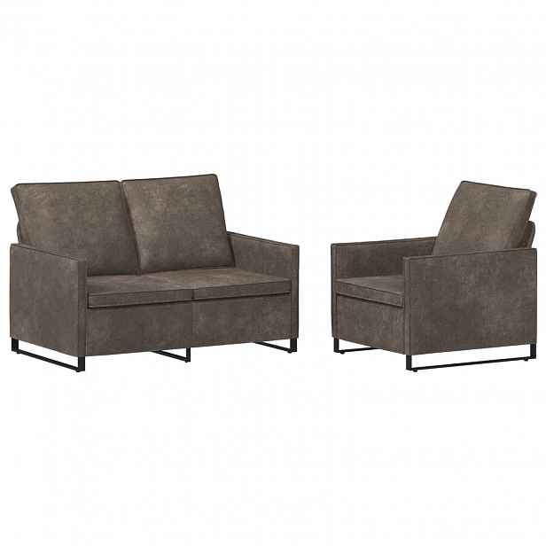 vidaXL Set pohovek 2 pcs Tmavě šedá Umělý semiš