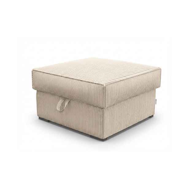 Krémový taburet SMART COSARO s úložným prostorem 65x65 cm