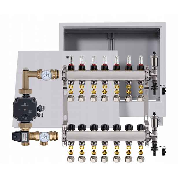 Nerezový rozdělovač pro podlahovku 7 box Pompa Grundfos Pex