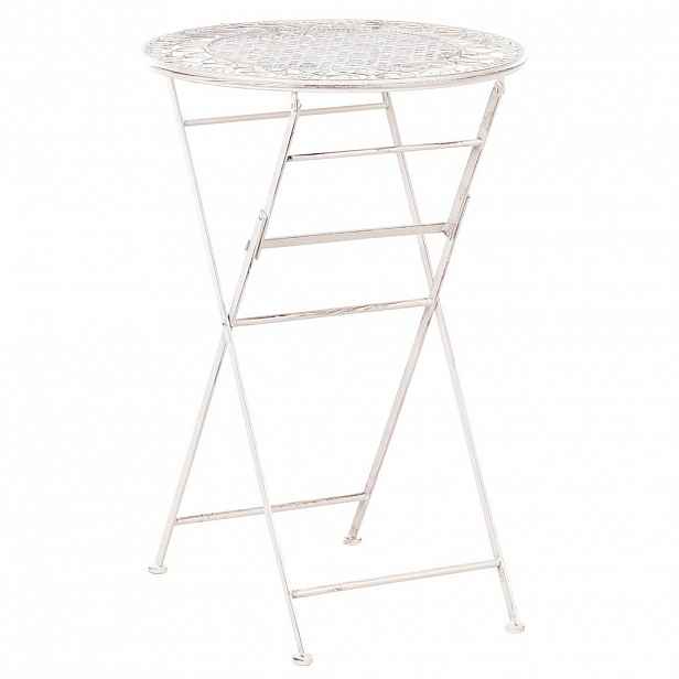 Beliani ZAHRADNÍ BAROVÝ STŮL 60 cm Béžový Trieste