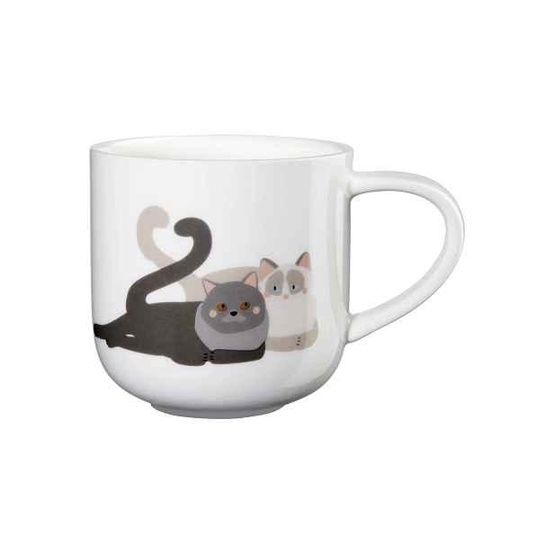Hrnek s uchem 400 ml Coppa Cats & Dogs ASA Selection - Love is in the air - bílý