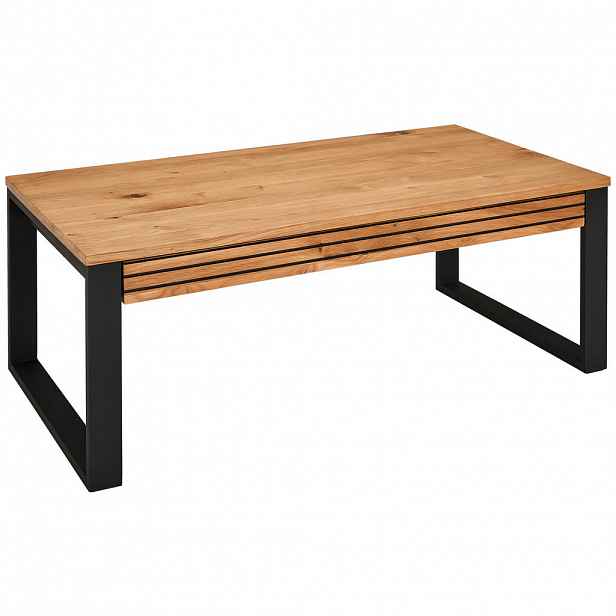MID.YOU KONFERENČNÍ STOLEK, přírodní barvy, černá, dřevo, kov, 115/60/42 cm