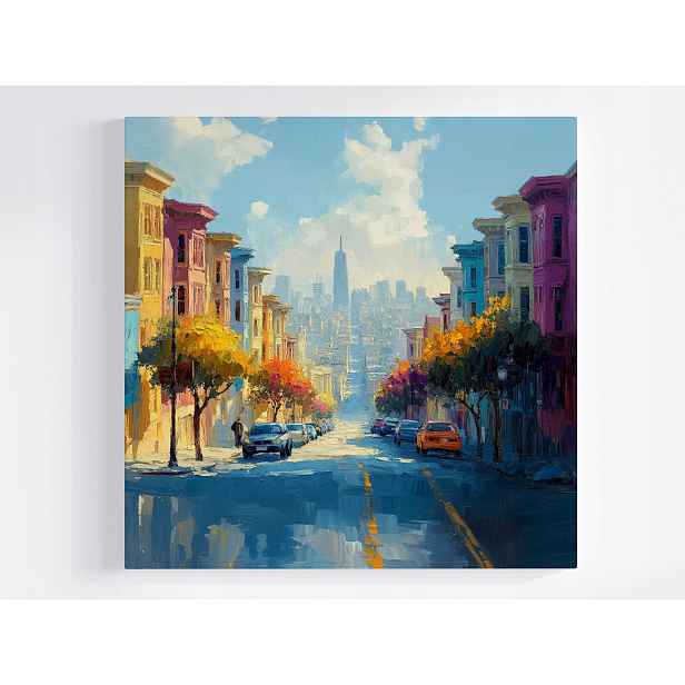 Obraz Na Plátně Canvas Město San Francisco Usa Ulice Barevné Domy 50x50