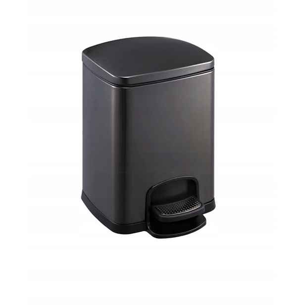 Pedálový koš Stella Premium obdélníkový 5 L, soft close černý Mat