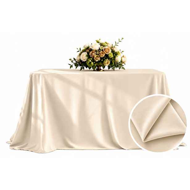 Ubrus Matný Velur krémový na stůl 230x230cm