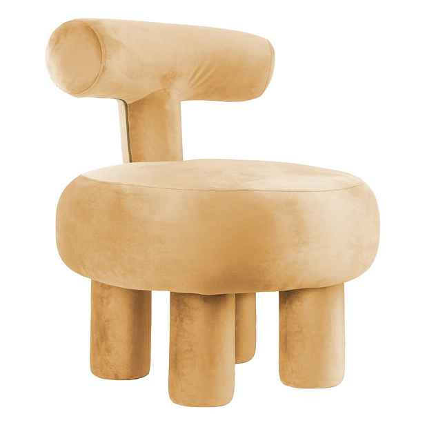Žluté sametové křeslo Abrazo – Leitmotiv