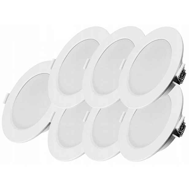 7x Plochý zapuštěný panel Slim Led 6W 230V Lampička Studená barva 6500K