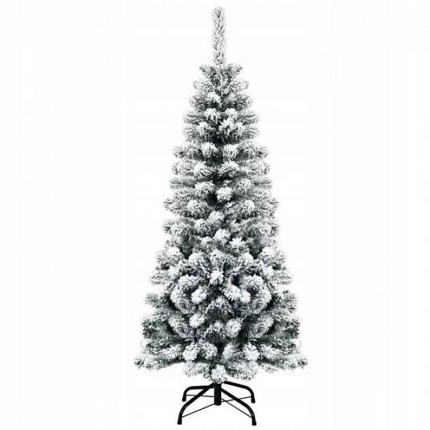 Umělý vánoční stromek se zasněženým vzhledem Costaway 135 cm x 55 cm