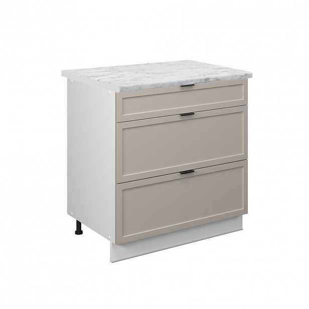 Vicco SPODNÍ SKŘÍŇKA KUCHYŇSKÉ LINKY Fame-Line GreyBeige 80 cm se 3 zásuvkami, PD Mramor