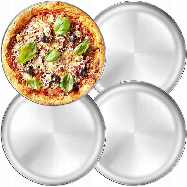 4X Plech Na Pizzu Kulatý 30 CM Ocelová Forma Na Pečení Ocel
