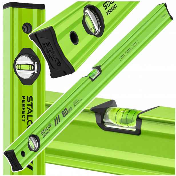 Hliníková vodováha 80 cm Vodováha Stalco Perfect Vseries 2 libelle 0,8 m