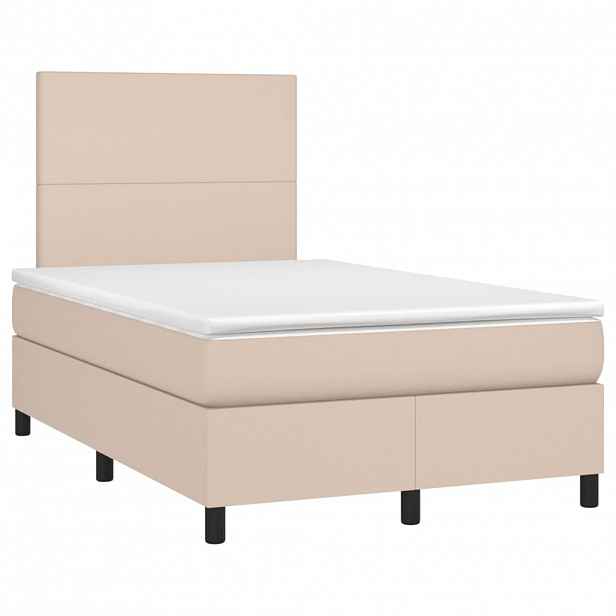 vidaXL Box spring postel s matrací cappuccino 120x190 cm umělá kůže