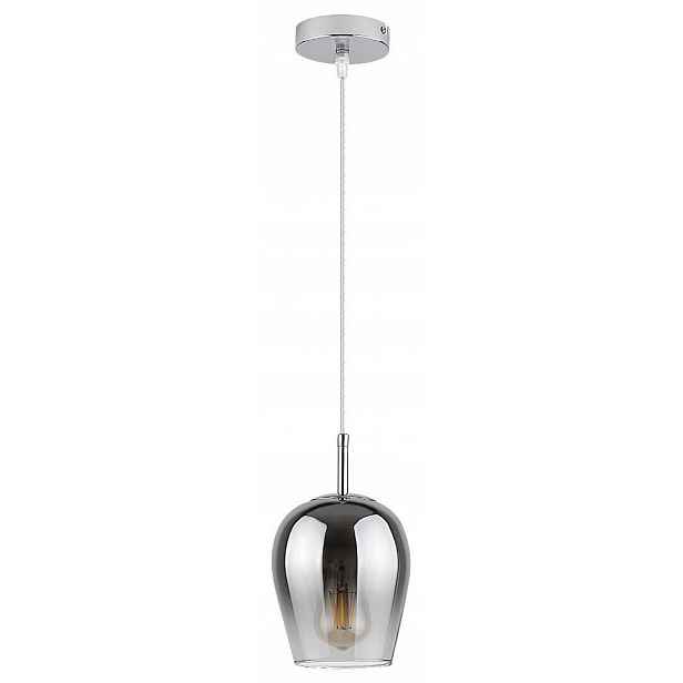 Chromová závěsná lampa Petunia s jemným leskem nad stolem Rabalux