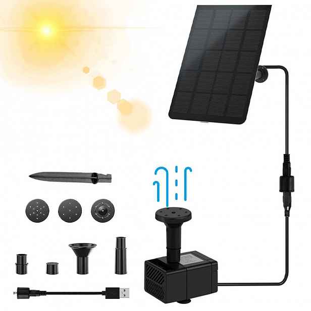 Fontána Bedee 2.5 W 7 trysek 200 l/h pro zahradu a ptačí lázeň