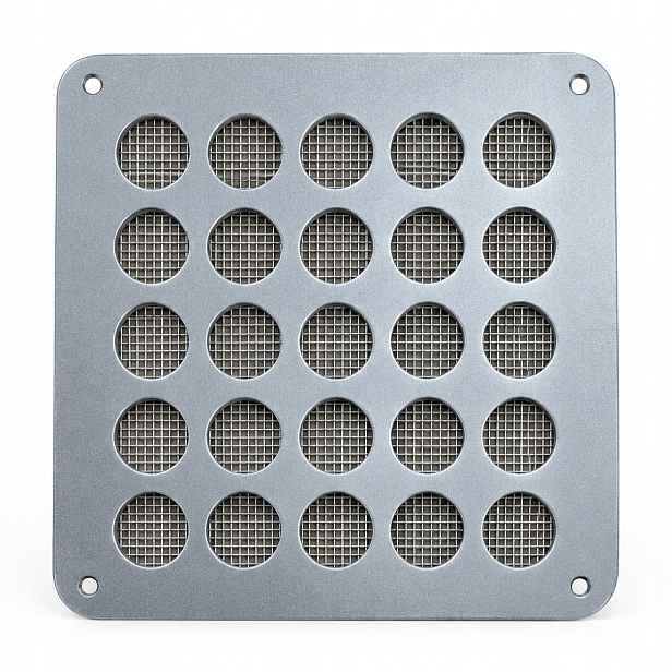 Ventilační Mřížka Kovová 14x14 17x17 Šedá Saténová