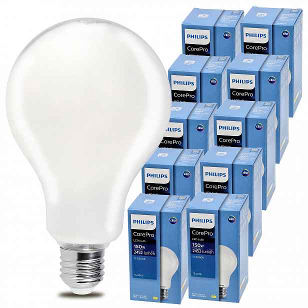 10x Led žárovka E27 Philips 17,5 W 150 W 2452 lm 6500 kCorepro Premium A67