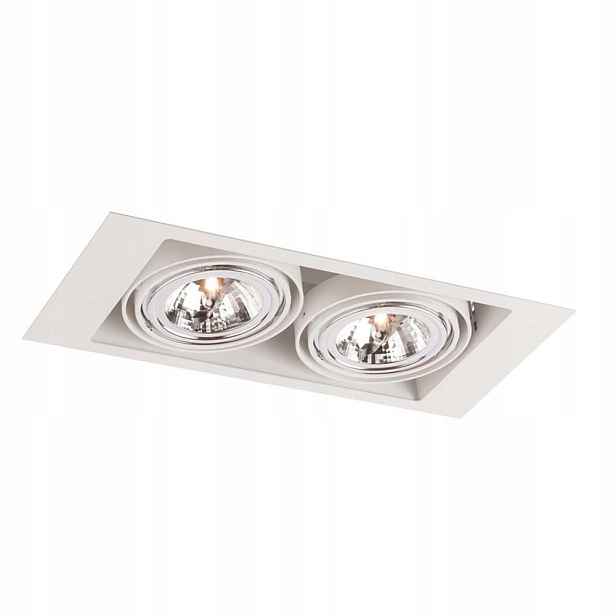 Lampa zapuštěná pohyblivá bodová bílá obdélníková 40 cm 2 body Shilo
