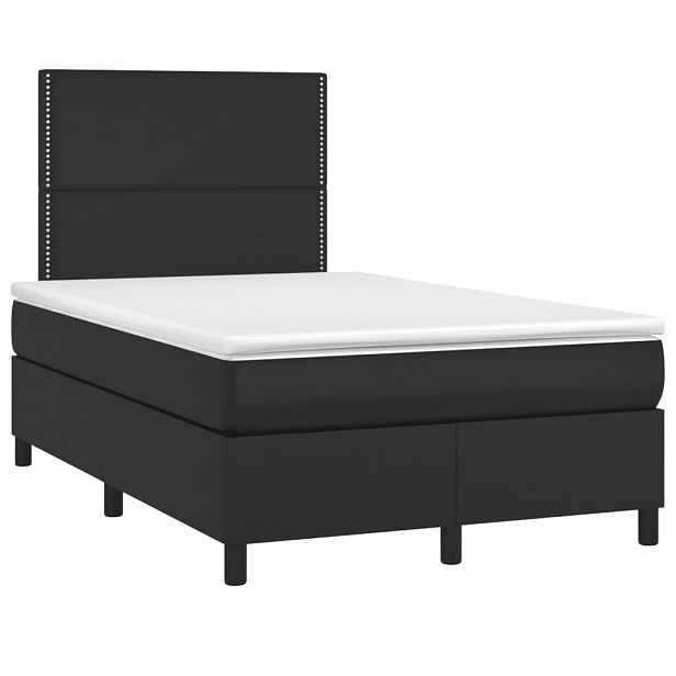 vidaXL Box spring postel s matrací černá 120x190 cm umělá kůže