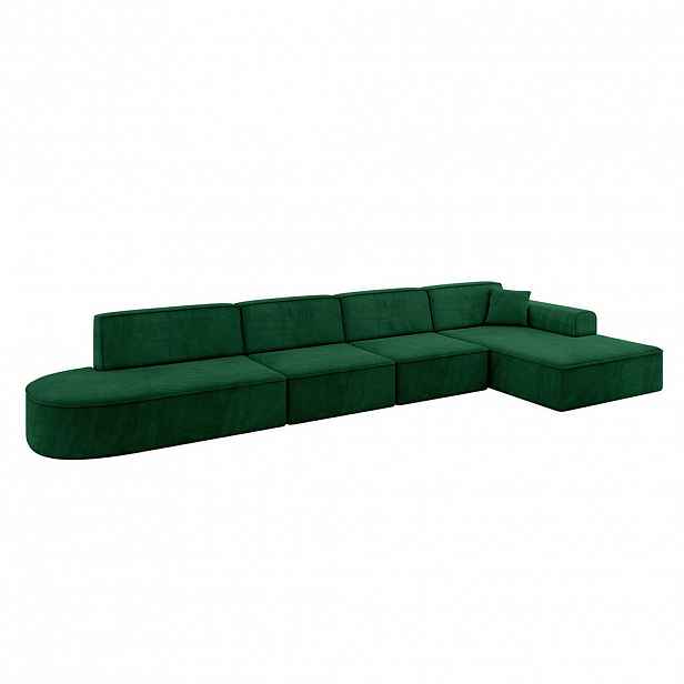ALTDECOR ROHOVÁ SEDACÍ SOUPRAVA s otomanem vpravo IREA-L3-v3 – 413 x 171 x 79 cm, zelená