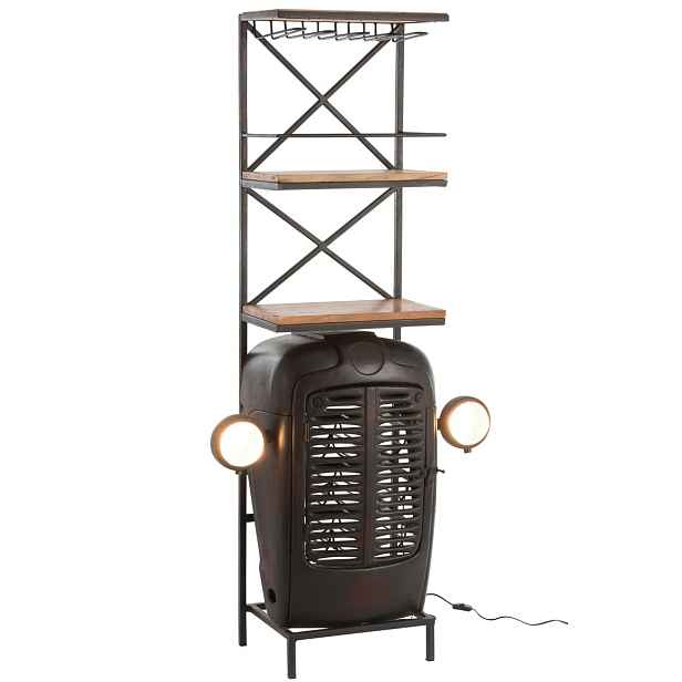 Černý retro bar na skleničky a láhve vína Tractor Bar - 87*37*181cm J-Line by Jolipa