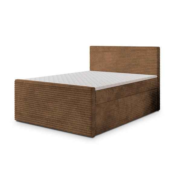 MASSENO AMERICKÁ POSTEL NOLEN, 200x200 cm s matrací a úložným prostorem, H2+H3, měděná