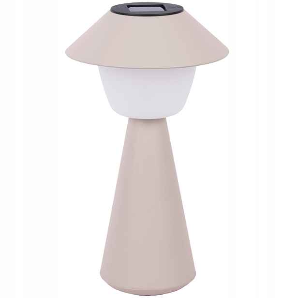 Solární Led stolní lampa šedá, moderní na terasu, balkon Marioneta
