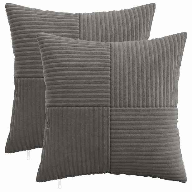 vidaXL Povlak na polštář 2 pcs ALMELO Tmavě šedá 30 x 30 cm manšestr