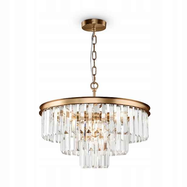 Závěsná lampa lustr zlatý glamour křišťálový na řetězu 50 cm Maytoni