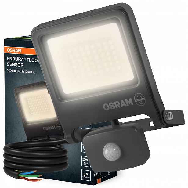 Led reflektor Snímač pohybu a soumraku 50W 3000K 5000lm IP44 Endura