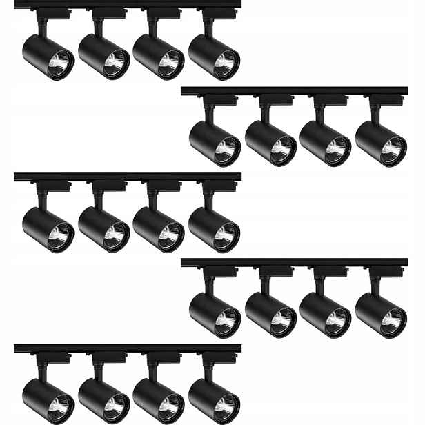 20X Kolejnicový Reflektor Led Svítidlo S Nastavitelnou Stropní Lištou Kabel