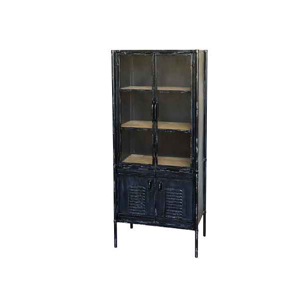 Černá antik kovová komoda Carine - 60*38*140cm Chic Antique