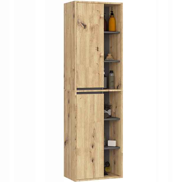 Závěsná Koupelnová Skříňka Vami W50 2D6P Artisan/grafit Akd