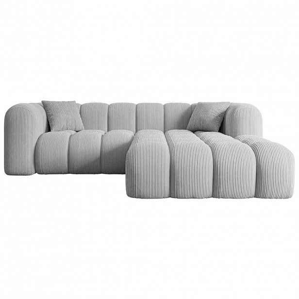 ALTDECOR ROHOVÁ SEDACÍ SOUPRAVA s otomanem vpravo OLEA-L1 – 231 × 173 × 74 cm šedá