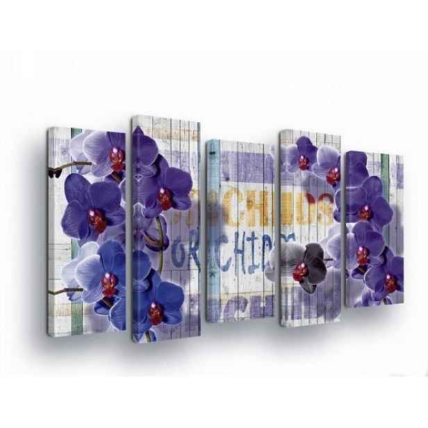 Obraz 150x100 modulární orchideje fialové květiny dekorace domu příroda
